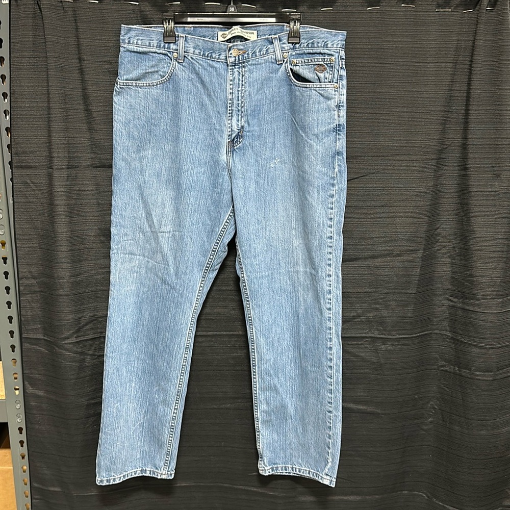 Harley Davidson Mens blue denim Jeans 38 X 30 straight leg / box 13-3